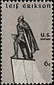 Francobollo statunitense raffigurante la statua di Leif