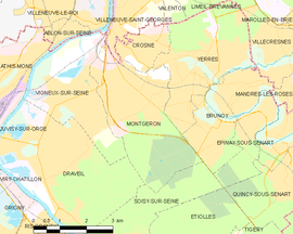 Mapa obce Montgeron