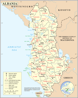 Kaart van Albanië