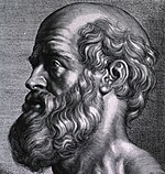 An engraving of Hippocrates by Peter Paul Rubens, 1638
