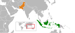Map indicating locations of Indonesia and Pakistan