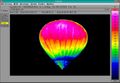 Тепловое изображение, показывающее изменение температуры в монгольфьере