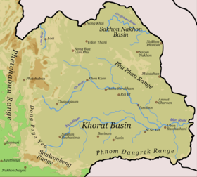 Carte du Nord-Est de la Thaïlande.