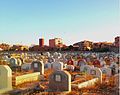 Мусульманское кладбище на закате в Марракеш, Марокко. 2013