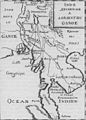 由法國人於公元1715年繪製的地圖，誤將湄南河當作湄公河支流。