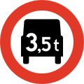 Total weight limit[N 1] Restriction is for motor vehicles with more than two wheels and a gross vehicle weight rating above the given weight limit.