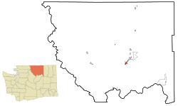 Location of Okanogan in Okanogan County, Washington