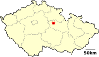 パルドゥビツェ市の位置の位置図