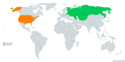 Haritada gösterilen yerlerde Russian Empire ve United States