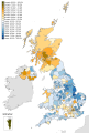 Wyniki referendum w 2016 roku według hrabstw Wielkiej Brytanii