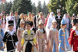 Праздничное шествие в городе Баксан