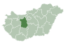Map of Hungary highlighting Fejér County