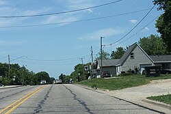 Looking west in Northport on Wisconsin Highway 54