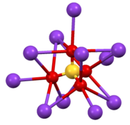 Lingkungan tentang pusat tetrahedral CrO42− di β-K2CrO4.