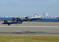 The Blue Angels performing their annual show at NAS Jacksonville.