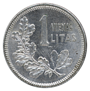Coin of 1 Lithuanian litas