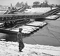 Bailey bridge supported by pontoons