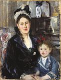 Berthe Morisot, Portretul doamnei Boursier și fiica ei, c. 1873, Muzeul din Brooklyn