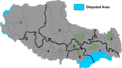Peta Wilayah Autonomi Tibet
