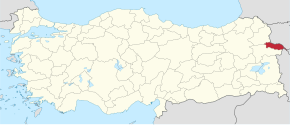 Provincie Iğdır na mapě Turecka