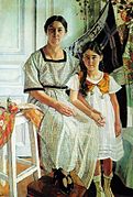 А. Я. Головин Портрет П. Я. Рыбаковой с дочерью. 1923