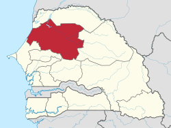 Location of Louga in Senegal