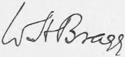 William Henry Braggs signatur