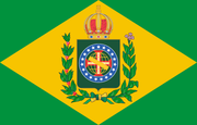 Bendera pertama Kekaisaran Brasil dengan 9 bintang (1822–1853).