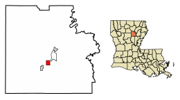 Location of Grayson in Caldwell Parish, Louisiana.