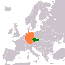 Lage von Tschechien und Deutschland
