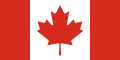 The flag of Canada, a charged vertical triband.