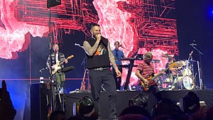 Maroon 5 performing live in Sydney, Australia in 2019.