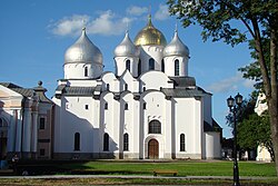 Pohled na chrám sv. Žofie v Novgorodě