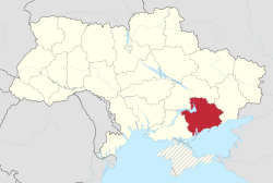 Zaporizjzja oblasts beliggenhed i Ukraine
