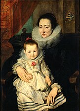 Marie Clarisse Woverius et son enfant, 1620-1621 Antoine van Dyck