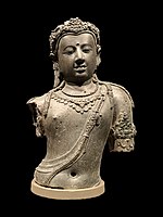 ブロンズの観世音菩薩胴体像、タイ南部チャイヤー郡出土、8世紀頃のシュリーヴィジャヤ王国美術