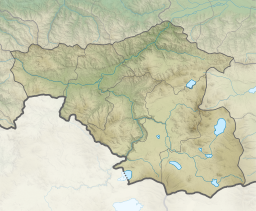 A map of the Samtskhe-Javakheti region of Georgia with a map indicating the location of Kartsakhi Lake