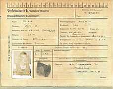 The German record with Beyrle's details as a prisoner of war