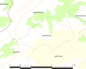 Poziția localității Sarrecave