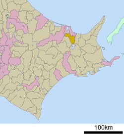 Location of Ōzora in Hokkaido (Okhotsk Subprefecture)