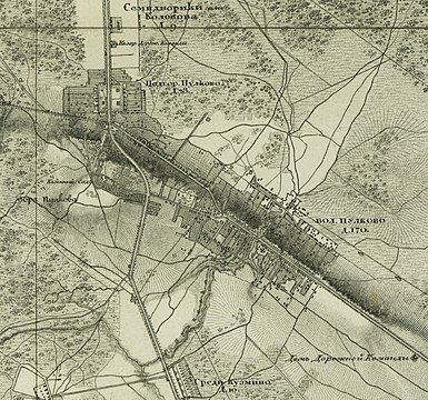 Пулково на карте Ф. Ф. Шуберта 1831 года