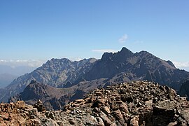 Vue du Monte Cinto depuis la Punta Minuta.