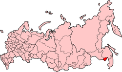 ロシア内のユダヤ自治州の位置の位置図