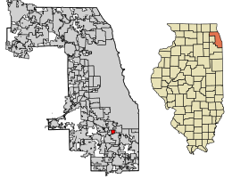 Location of Dixmoor in Cook County, Illinois.