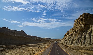 The Makran Coastal Highway (N10) passing through Balochistan