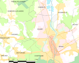 Mapa obce Golbey