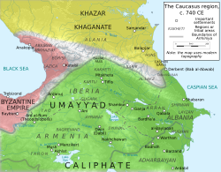 Map of the Caucasus and of Arminiya c. 740