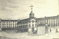 An 1902 sketch by Charles Quincy Goodhue of Market House (c. 1830), which was modified in 1833 to become the first city hall