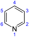 Strukturformel med nummerinddeling af carbonatomerne