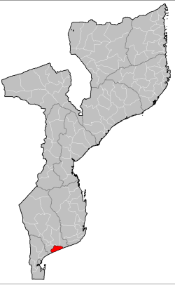 Xai-Xai District on the map of Mozambique